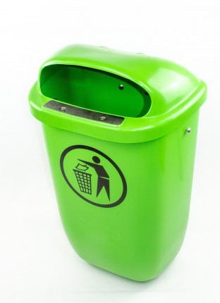 Abfallbehälter Kunststoff, grün 50 l inkl. 1x 2005003 und 2x 2014929