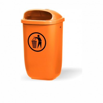 Abfallbehälter Kunststoff, orange 50 l inkl. 2x 2005003 und 4x 1029386