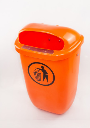 Abfallbehälter Kunststoff, orange 50 l inkl. 2x 2005003 und 4x 1029386